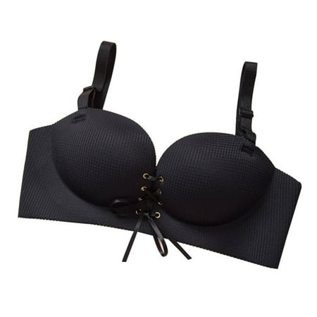 Plaid Drawstring Bra Seamless Wirefree Push up Massage Breathable Bra Women Bra Underwear Black 34/75 C Thin Cup
Plaid Drawstring Bra Seamless Wirefree Push up Massage Breathable Bra Women Bra Underwear Black 34/75 C Thin Cup