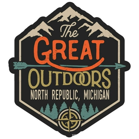 North Republic Michigan The Great Outdoors Design 4-Inch Magnet