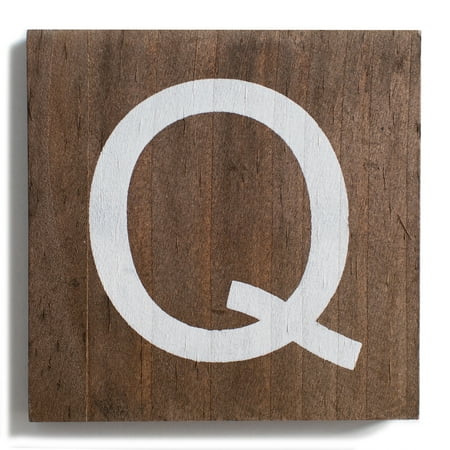 Stiles Crossword Letter Tiles Wooden Wall Decor 3.5 Inch Walnut Letter Q