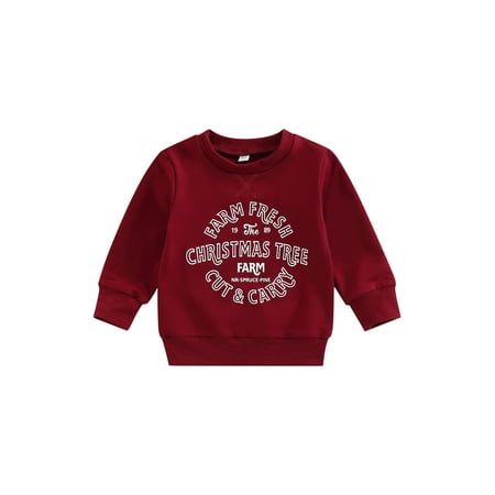 Domingbub Toddler Baby Christmas Outfit Girl Boy Crewneck Sweatshirt Letter Print Sweater Shirt Fall Clothes Wine Red 6-12 Months
Domingbub Toddler Baby Christmas Outfit Girl Boy Crewneck Sweatshirt Letter Print Sweater Shirt Fall Clothes Wine Red 6-12 Months