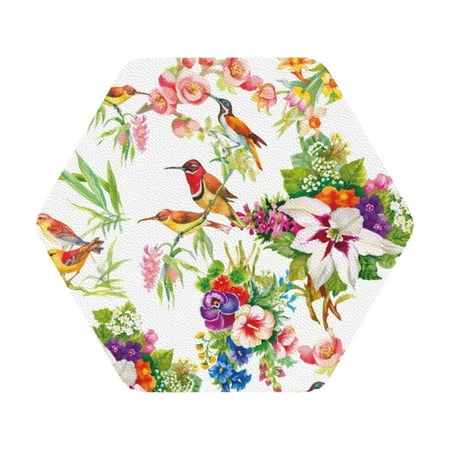 Coaee Birds And Flowers Print Leather Coasters Set of 6 Non-Slip Washable Cup Coasters for Home Office Bar Hexagon
Coaee Birds And Flowers Print Leather Coasters Set of 6 Non-Slip Washable Cup Coasters for Home Office Bar Hexagon