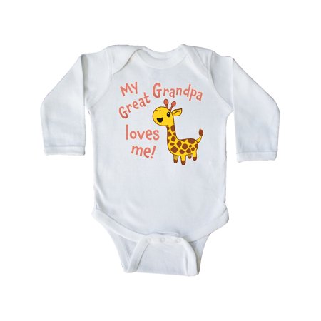 Inktastic My Great Grandpa Loves me- cute giraffe Gift Baby Boy or Baby Girl Long Sleeve Bodysuit
Inktastic My Great Grandpa Loves me- cute giraffe Gift Baby Boy or Baby Girl Long Sleeve Bodysuit