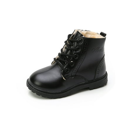 Gomelly Unisex Kids Ankle Boots Side Zipper Combat Boot Lace Up Short Bootie Waterproof Winter Shoes School Outdoor Booties Black Style A with Plush Lined 4C
Gomelly Unisex Kids Ankle Boots Side Zipper Combat Boot Lace Up Short Bootie Waterproof Winter Shoes School Outdoor Booties Black Style A with Plush Lined 4C