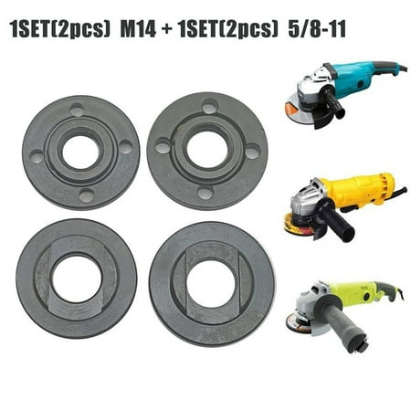 QXKE 2Pcs/kit M14 + 2Pcs/kit 5/8-11 Thread Angle Grinder Flange Lock Nuts Set