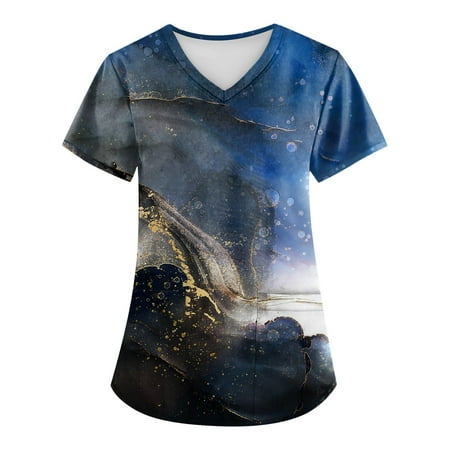 SENDKEEL Summer Tops Plus Size Retro Printed Scrub Working Uniform Tops For Women Cross V-Neck Short Sleeve Fun T-Shirts Workwear Tee With Pockets
SENDKEEL Summer Tops Plus Size Retro Printed Scrub Working Uniform Tops For Women Cross V-Neck Short Sleeve Fun T-Shirts Workwear Tee With Pockets