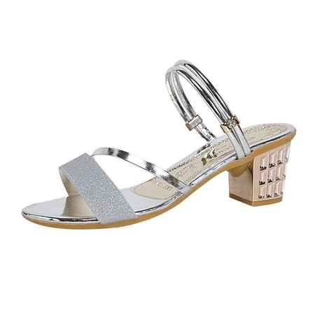 2023 Summer Savings! WJSXC Womens Sandals Clearance Womens Summer Casual Round-toe Slippers Chunky Heel Middle Heel Fashion Solid Color Slippers Silver 5.5
2023 Summer Savings! WJSXC Womens Sandals Clearance Womens Summer Casual Round-toe Slippers Chunky Heel Middle Heel Fashion Solid Color Slippers Silver 5.5