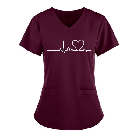 Cakiesky Workwear Scrub Top Quick Dry V Neck St Patricks Day Shirt with Pockets Wine M
Cakiesky Workwear Scrub Top Quick Dry V Neck St Patricks Day Shirt with Pockets Wine M