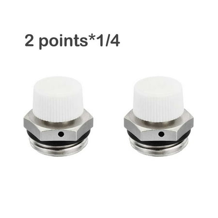 2Pcs BSP Male Thread Nickel Plated Brass Manual Radiator Air Vent Plug Valve