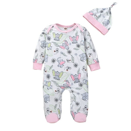 Fesfesfes Newborn Infant Baby Jumpsuit Boys Girls Cartoon Animal Print Romper Jumpsuit +Hat Sets Clothes Sale
Fesfesfes Newborn Infant Baby Jumpsuit Boys Girls Cartoon Animal Print Romper Jumpsuit +Hat Sets Clothes Sale