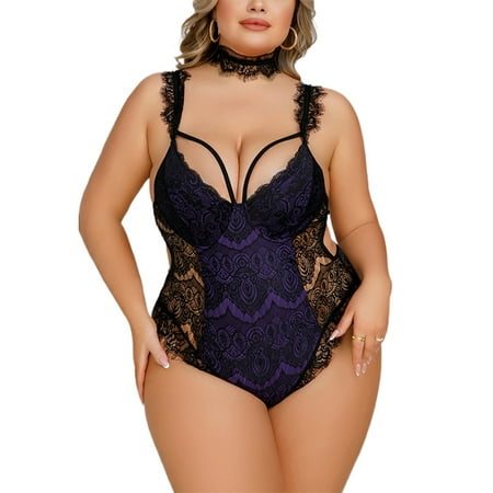 Colisha Ladies Lingerie Sleeveless Bodysuit Halter One Piece Sleepwear Plus Size Women Sexy Hollow Out Mini Lace Purple 4XL
Colisha Ladies Lingerie Sleeveless Bodysuit Halter One Piece Sleepwear Plus Size Women Sexy Hollow Out Mini Lace Purple 4XL