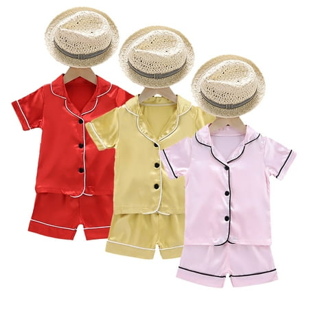 KYAIGUO Infant Boys Girls Short Sleeve Pajamas 2 PCS Outfit Toddler Solid Color Pajama + Pants 2 PCS Set Skin-Friendly Cotton Daily Pajamas Sleepwear
KYAIGUO Infant Boys Girls Short Sleeve Pajamas 2 PCS Outfit Toddler Solid Color Pajama + Pants 2 PCS Set Skin-Friendly Cotton Daily Pajamas Sleepwear