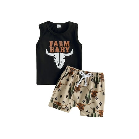 Western Baby Boy Clothes Sleeveless Cow Print Tank Top T-Shirt Shorts Bottoms 2Pcs Summer Clothes
Western Baby Boy Clothes Sleeveless Cow Print Tank Top T-Shirt Shorts Bottoms 2Pcs Summer Clothes