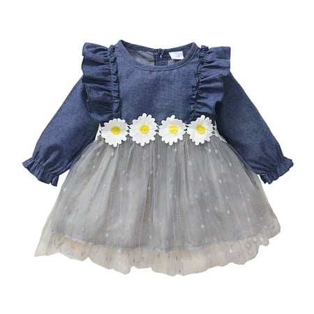Infant Baby Girls Clothes Baby Girls Dress Ruffle Long Sleeve Round Neckline Dress 9-12 Months Baby Girls Tulle Dress Blue
Infant Baby Girls Clothes Baby Girls Dress Ruffle Long Sleeve Round Neckline Dress 9-12 Months Baby Girls Tulle Dress Blue