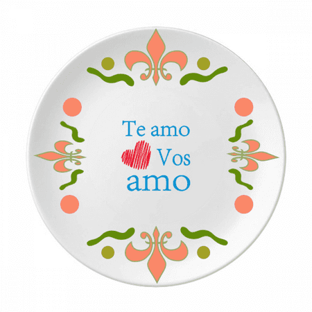 Latin I Love You Simple Text Casual Flower Ceramics Plate Tableware Dinner Dish