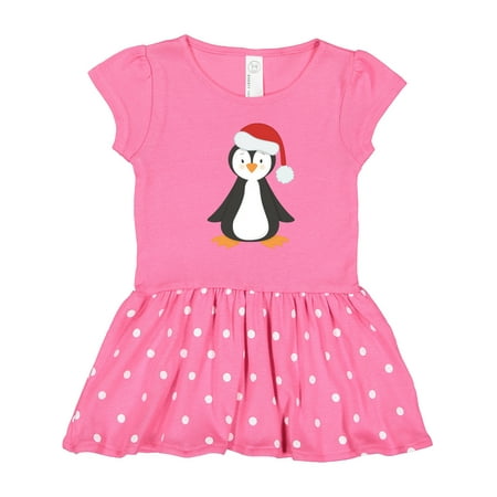 Inktastic Cute Penguin Baby Penguin Penguin with Santa Hat Gift Toddler Girl Dress