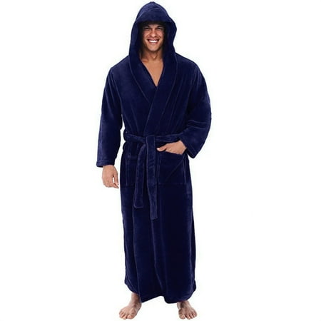 Lanhui Men Casual Long Sleeve Hooded Belt Pocket Long Bathrobe Home Service Sleepwear
Lanhui Men Casual Long Sleeve Hooded Belt Pocket Long Bathrobe Home Service Sleepwear