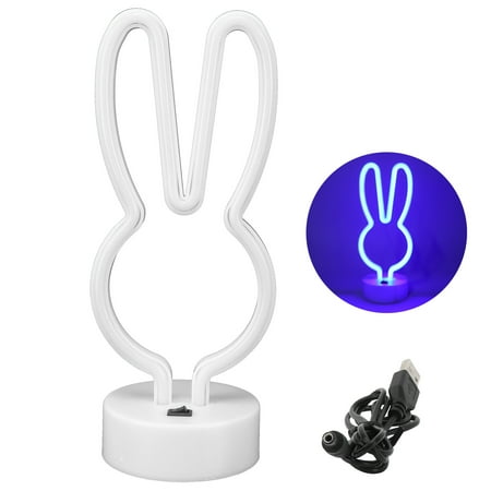 Rabbit Shape LED Neon Light Bedside Table Decor Neon Lamp with Base USB/Battery PoweredBlue
Rabbit Shape LED Neon Light Bedside Table Decor Neon Lamp with Base USB/Battery PoweredBlue