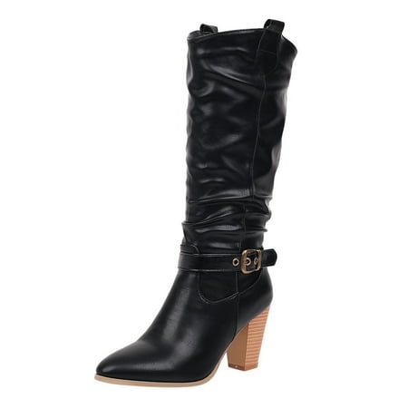 HGWXX7 Womens Leather Cross Strap Knee-High Buckle Shoe Cowboy Low-heeled Slip-On Boots Fall Shoes
HGWXX7 Womens Leather Cross Strap Knee-High Buckle Shoe Cowboy Low-heeled Slip-On Boots Fall Shoes