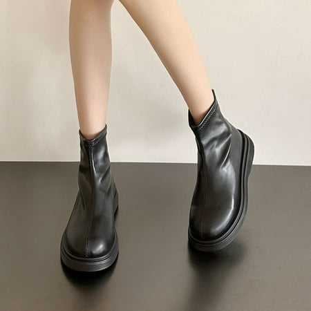 MIASHUI Fashion Women Artificial Leather Solid Color Autumn Thick Sole Flat Zipper Mid Booties Square Toe Shoes Autumn Winter Casual Shoes for Women
MIASHUI Fashion Women Artificial Leather Solid Color Autumn Thick Sole Flat Zipper Mid Booties Square Toe Shoes Autumn Winter Casual Shoes for Women