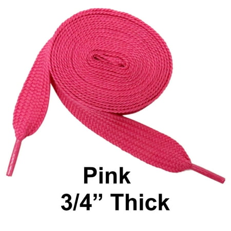 Pink Thick 3/4 Width Flat Athletic Sneaker 54 Inch Shoelaces