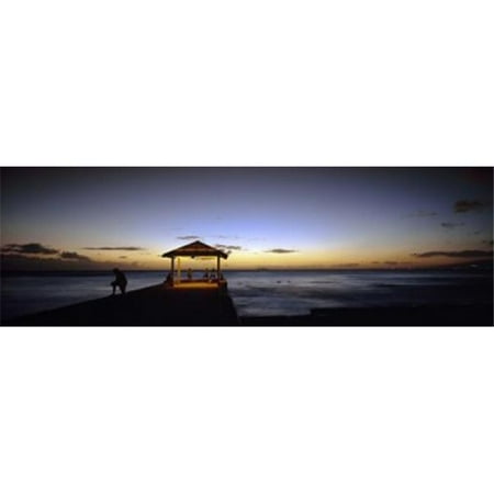 Panoramic Images PPI76254L Tourists on a pier Waikiki Beach Waikiki Honolulu Oahu Hawaii USA Poster Print by Panoramic Images - 36 x 12