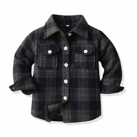 GERsome Toddler Boys Girls Flannel Plaid Shirt Button Down Long Sleeve Jacket Lapel Shacket Coat Tops Casual Outwear
GERsome Toddler Boys Girls Flannel Plaid Shirt Button Down Long Sleeve Jacket Lapel Shacket Coat Tops Casual Outwear