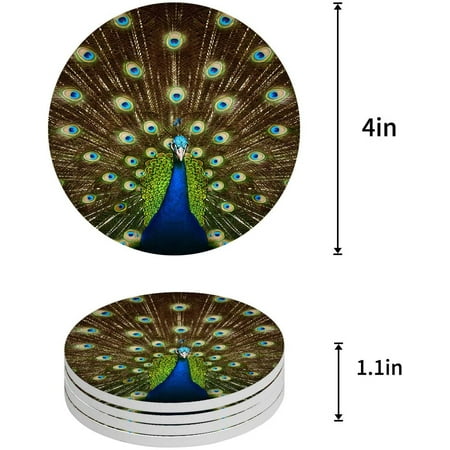 FMSHPON Peacock Set of 8 Round Coaster for Drinks Absorbent Ceramic Stone Coasters Cup Mat with Cork Base for Home Kitchen Room Coffee Table Bar Decor
FMSHPON Peacock Set of 8 Round Coaster for Drinks Absorbent Ceramic Stone Coasters Cup Mat with Cork Base for Home Kitchen Room Coffee Table Bar Decor