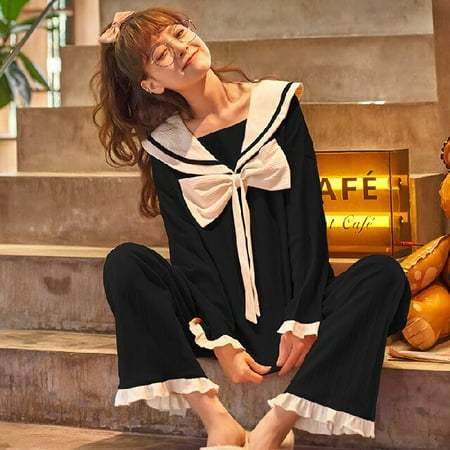 DanceeMangoo Womens Pajama Sets Autumn Winter Women Pajamas Set Simple Sleepwear Long Sleeve Cotton Pajamas Lady Top Pant Leisure Outwear
DanceeMangoo Womens Pajama Sets Autumn Winter Women Pajamas Set Simple Sleepwear Long Sleeve Cotton Pajamas Lady Top Pant Leisure Outwear