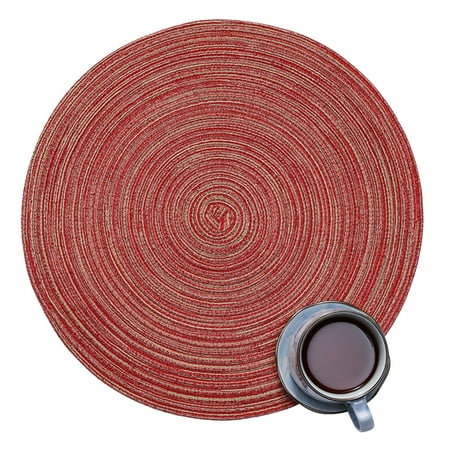 Round Weave Placemat Cotton Thread Thicker Cloth Dining Table Mat Disc Pads Bowl Pad Coasters