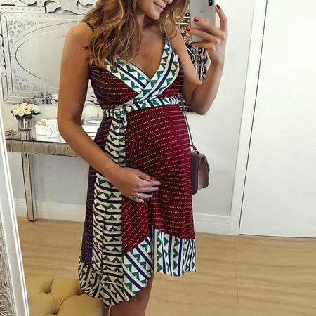 Fidelma Maternity Dress Women s Fashion Casual V-Neck Camisole Printed Sleeveless Maternity Dress Wine-M
Fidelma Maternity Dress Women s Fashion Casual V-Neck Camisole Printed Sleeveless Maternity Dress Wine-M