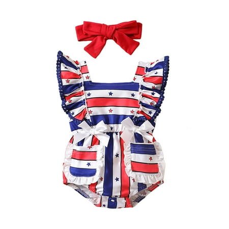 Gwiyeopda Independence Day Baby Girl Romper Stars Stripe Print Fly Sleeve Playsuit Headband Set
Gwiyeopda Independence Day Baby Girl Romper Stars Stripe Print Fly Sleeve Playsuit Headband Set