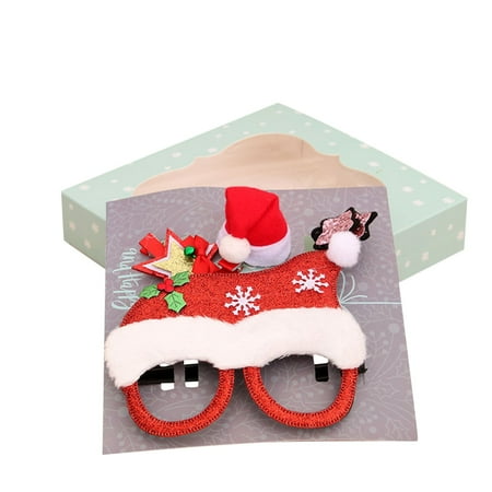 Aligament Christmas Decorations Hair Clip Glasses Christmas Gift Set Children s Gift Activity Gift