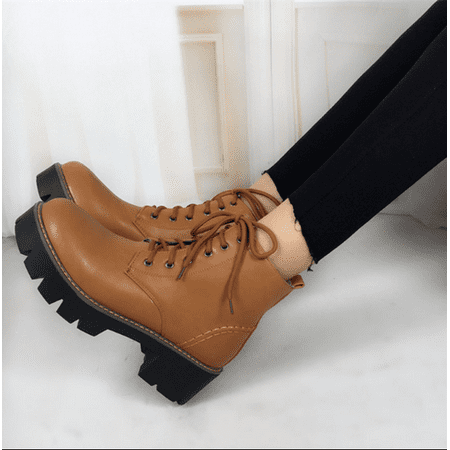 HUNLUYEN Autumn Winter warm Fashion Women s Lace-Up Women Snow Boots