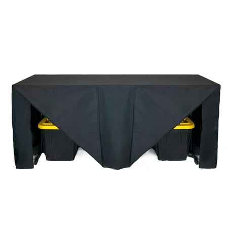 6 Ft Fitted Polyester Rectangular Tablecloth with Back Storage Opening Black
6 Ft Fitted Polyester Rectangular Tablecloth with Back Storage Opening Black