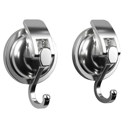 Heavy Duty Vacuum Wreath Cup Hook Easy to Install and Remove 2Pack(Silver)