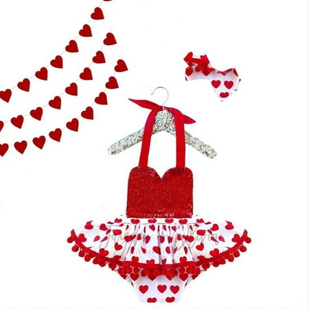 2Pcs Casual Outfits Baby Girl Sleeveless Love Print V-Neck Pompom Halter Romper + Headband Set
2Pcs Casual Outfits Baby Girl Sleeveless Love Print V-Neck Pompom Halter Romper + Headband Set