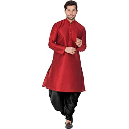 Royal Kurta Men s Silk Blend Straight Kurta Salwar Set (44 Multi-5)