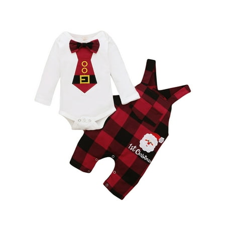 Yinyinxull Infant Baby Boys Girls My 1st Christmas Clothes Set Bow Rompers Plaid Jumpsuit Overalls Xmas Outfit White 6-9 Months
Yinyinxull Infant Baby Boys Girls My 1st Christmas Clothes Set Bow Rompers Plaid Jumpsuit Overalls Xmas Outfit White 6-9 Months