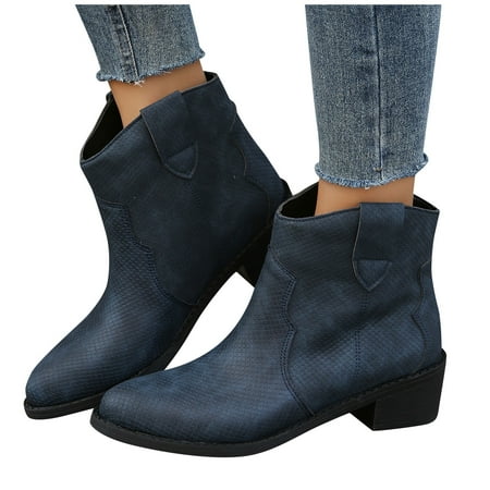 ZXHACSJ Boots For Womens Shoes Mixed Colors Zipper Short Western Boots Navy 41
ZXHACSJ Boots For Womens Shoes Mixed Colors Zipper Short Western Boots Navy 41