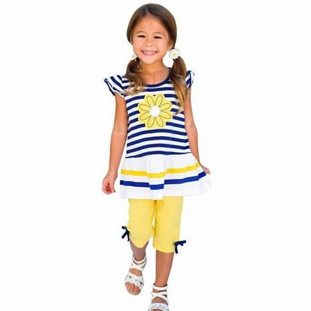 EGNMCR Baby Girls Summer Pant Set Kids Girls Daisy Flower Stripe Shirt Bow Pant Set Clothing - Fall/Winter Savings Clearance
EGNMCR Baby Girls Summer Pant Set Kids Girls Daisy Flower Stripe Shirt Bow Pant Set Clothing - Fall/Winter Savings Clearance