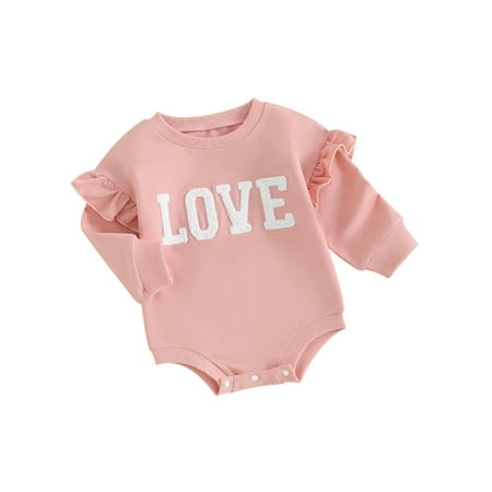 Qtinghua Newborn Baby Girls Valentine’s Day Sweatshirt Romper Letter Fuzzy Embroidered Long Sleeve Bodysuit Clothes Pink 0-3 Months
Qtinghua Newborn Baby Girls Valentine’s Day Sweatshirt Romper Letter Fuzzy Embroidered Long Sleeve Bodysuit Clothes Pink 0-3 Months