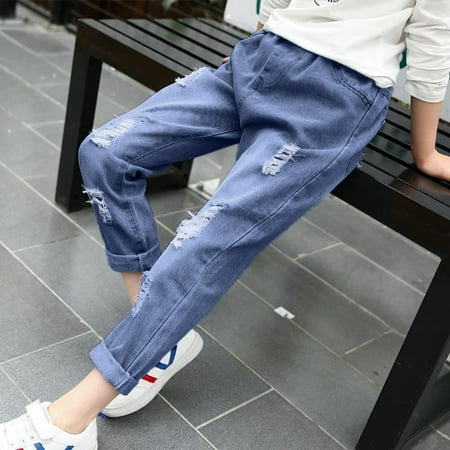 CHUOU Kids Girls Casual Jeans Elastic Waist Denim Pants Spring Fall Trousers
CHUOU Kids Girls Casual Jeans Elastic Waist Denim Pants Spring Fall Trousers