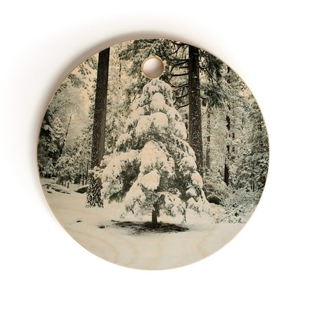 Society6 Bree Madden Winter Snow Round Cutting Board