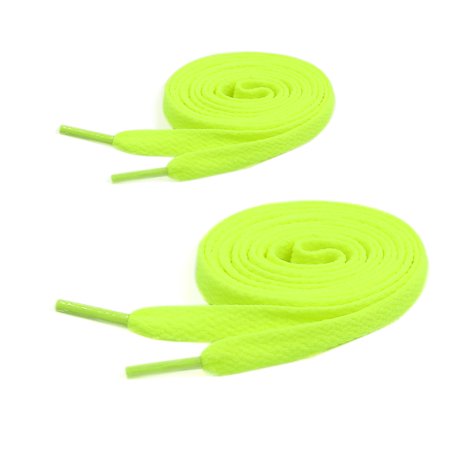 Tasharina Unisex Two Pairs Flat Sports Shoes Replacement Shoelaces Yellow