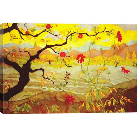 iCanvas 'Apple Tree with Red Fruit' by Paul Ranson Painting Print on Canvas