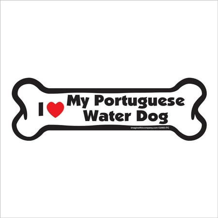 I Love My Portuguese Water Dog Bone Magnet