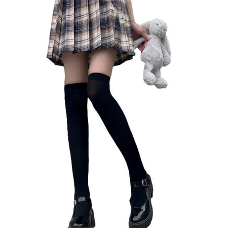 Amuver Women Socks Solid Color Stretch Knee-High Calf Socks Soft Tube Thigh-High Stockings for Girls Black/White
Amuver Women Socks Solid Color Stretch Knee-High Calf Socks Soft Tube Thigh-High Stockings for Girls Black/White