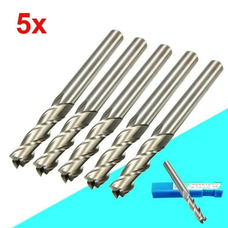 5Pcs 6mm Extra Long 3 Flute HSS Aluminium End Mill Cutter CNC Drill Bit