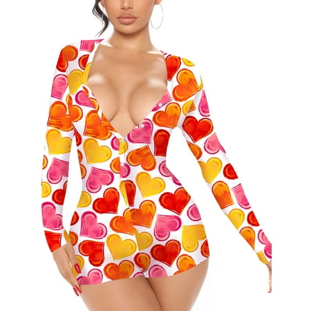Ma&Baby Women Valentines Day Rompers Bodysuit Long Sleeve Heart Print V-Neck One-Piece Jumpsuit Playsuit
Ma&Baby Women Valentines Day Rompers Bodysuit Long Sleeve Heart Print V-Neck One-Piece Jumpsuit Playsuit
