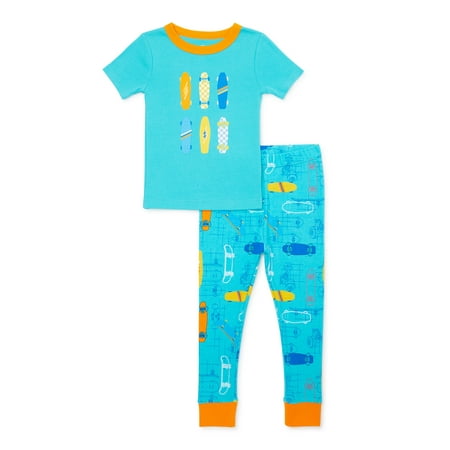 Wonder Nation Baby and Toddler Boy Tight Fit Cotton Pajama Set 2-Piece Sizes 12M-5T